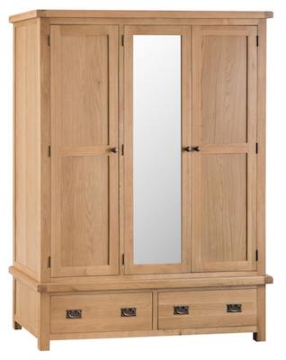 Oakley Oak Three Door Wardrobe
