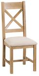 Oakley Oak Cross Back Chair with Fabric Seat