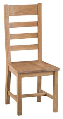 Oakley Oak Ladderback Chair with Wooden Seat