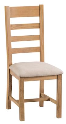 Oakley Oak Ladderback Chair with Fabric Seat