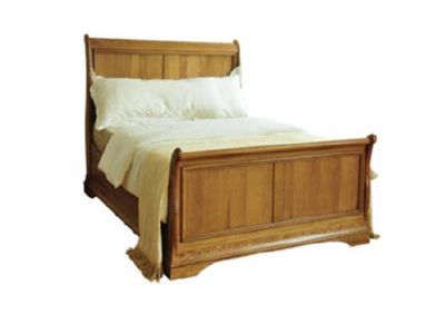 French Style Oak Sleigh Bed