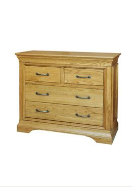 French Style Oak 2 Over 2 Chest
