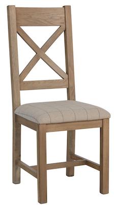 Harrogate Oak Crossback Chair Natural Fabric