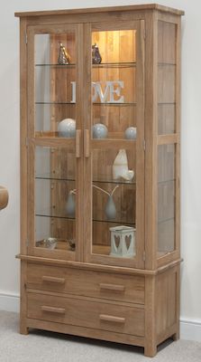 Hampshire Oak Glazed Display Cabinet