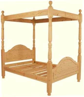 Kingsize Four Poster Bed with 4in Posts/Legs
