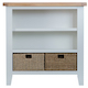 Taunton Oak Grey Painted Small Wide Bookcase