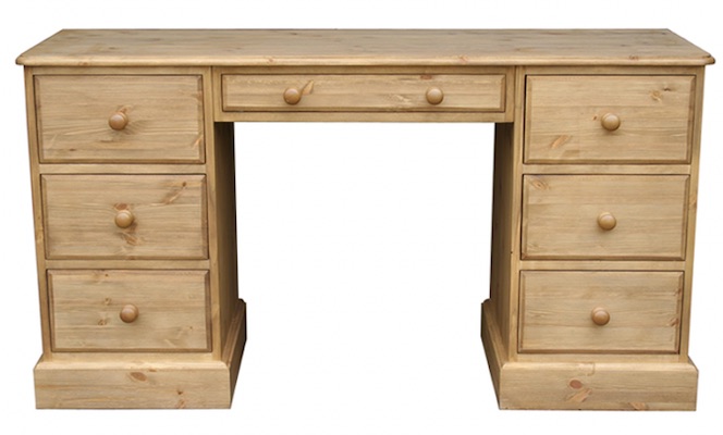 Cottage Pine Twin Pedestal Dressing Table