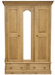 Cottage Pine Double Wardrobe with Mirror